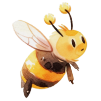 aquarelle mignonne abeille, ai génératif png