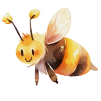 watercolor cute bee, ai generative png
