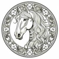 Mandala Horse Coloring Pages photo