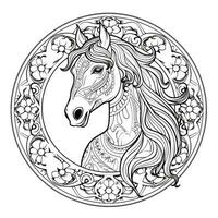 Mandala Horse Coloring Pages photo