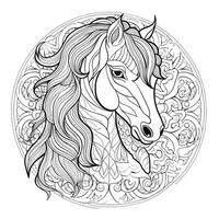 Mandala Horse Coloring Pages photo