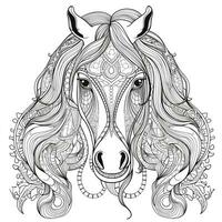 Mandala Horse Coloring Pages photo