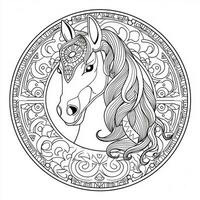 Mandala Horse Coloring Pages photo