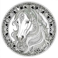 Mandala Horse Coloring Pages photo