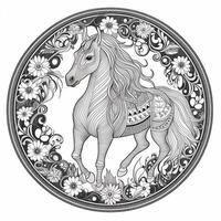 Mandala Horse Coloring Pages photo