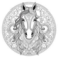 Mandala Horse Coloring Pages photo