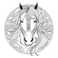 Mandala Horse Coloring Pages photo