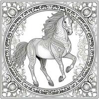 Mandala Horse Coloring Pages photo