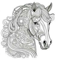 Mandala Horse Coloring Pages photo