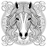 Mandala Horse Coloring Pages photo