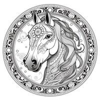 Mandala Horse Coloring Pages photo