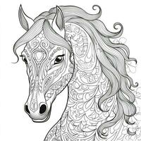 Mandala Horse Coloring Pages photo