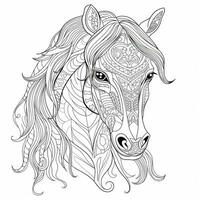 Mandala Horse Coloring Pages photo