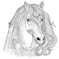 Mandala Horse Coloring Pages photo