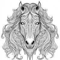 Mandala Horse Coloring Pages photo