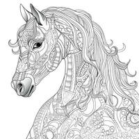 Mandala Horse Coloring Pages photo