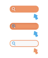 3d Orange Suche Bar Symbol zum ui ux Netz Handy, Mobiltelefon Apps Sozial Medien Anzeigen Design png
