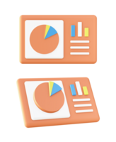 3d laranja infográfico estatística torta gráfico ícone para ui ux rede Móvel apps social meios de comunicação Publicidades Projeto png