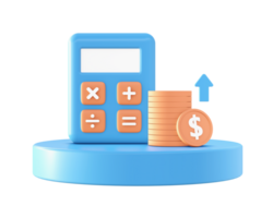 3d Orange finance growth icon for UI UX web mobile apps social media ads design png