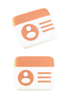 3d carné de identidad tarjeta icono para ui ux web móvil aplicaciones social medios de comunicación anuncios diseño png