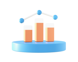 3d naranja bar gráfico icono para ui ux web móvil aplicaciones social medios de comunicación anuncios diseño png