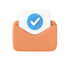 3d reading email with checklist icon for UI UX web mobile apps social media ads design png