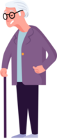 Elderly Woman Flat Style Cartoon Illustration. Senior People. png