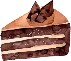 Aquarell Schokolade Kuchen png KI-generiert