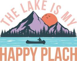 Retro Lake Sublimation Design,Vector File vector