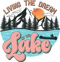 Retro Lake Sublimation Design,Vector File vector