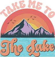 Retro Lake Sublimation Design,Vector File vector