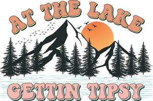 Retro Lake Sublimation Design,Vector File vector