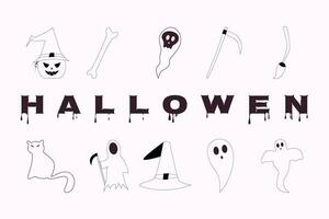 hallowen set of element vector