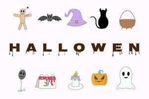 hallowen set of element vector