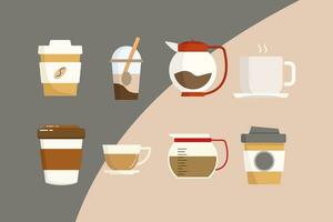 coffee vector illustrations simple minimalistic flat