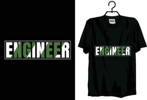 typography t shirt design template Engineer quotes free graphic vector for print.