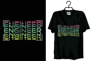 typography t shirt design template Engineer quotes free graphic vector for print.