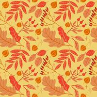 Autumn seamless pattern design. Repeat design with autumn thematics elements vector
