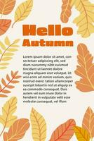 Vector background in autumn thematics. Design is good for cover design templates, banners, posters, social media stories, wallpapers, postcards.