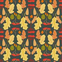 Autumn seamless pattern design. Repeat design with autumn thematics elements vector