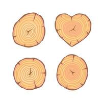 wood slices, round cuts of logs. Illustration for printing, backgrounds, covers and packaging. Image can be used for greeting cards, posters, stickers and textile. Isolated on white background. vector