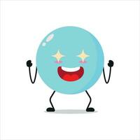 Cute excited bubble character. Funny electrifying foam cartoon emoticon in flat style. bubble emoji vector illustration