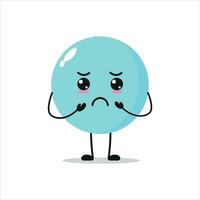 Cute gloomy bubble character. Funny sad foam cartoon emoticon in flat style. bubble emoji vector illustration