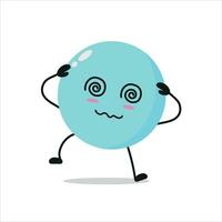 Cute dizzy bubble character. Funny drunk foam cartoon emoticon in flat style. bubble emoji vector illustration