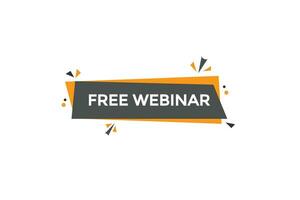 new free webinar, level, sign, speech, bubble  banner, vector