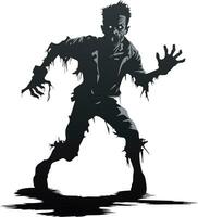 vector zombie standing. walking zombie. zombie man with a piece of tree vector illustration white background.