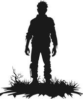 vector zombie standing. walking zombie. zombie man with a piece of tree vector illustration white background.