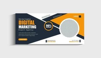 portada de redes sociales de agencia de marketing digital y plantilla de banner web vector