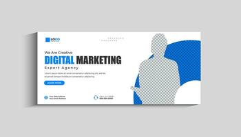 Digital marketing agency social media cover and web banner template vector