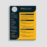 Modern Clean Resume CV Template Design vector